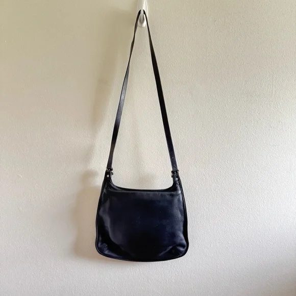 Vintage Coach Black Hippie Flap Saddle Crossbody Bag 9134 - Picture 7 of 13